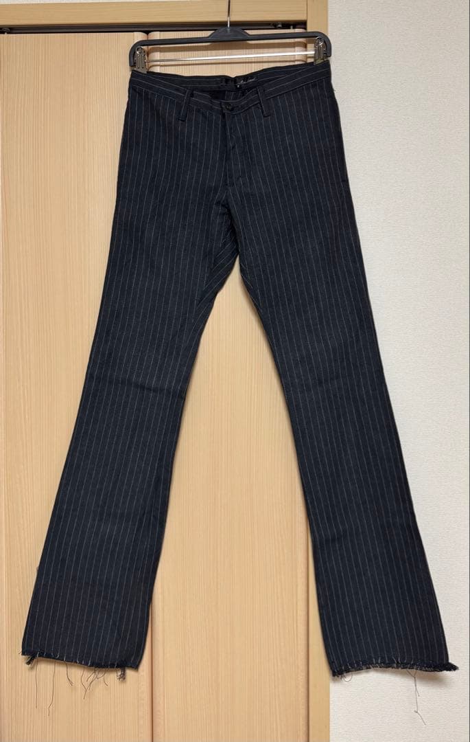 【超美品】ATTACHMENT巻きスカート セットアップ ストライプパンツ