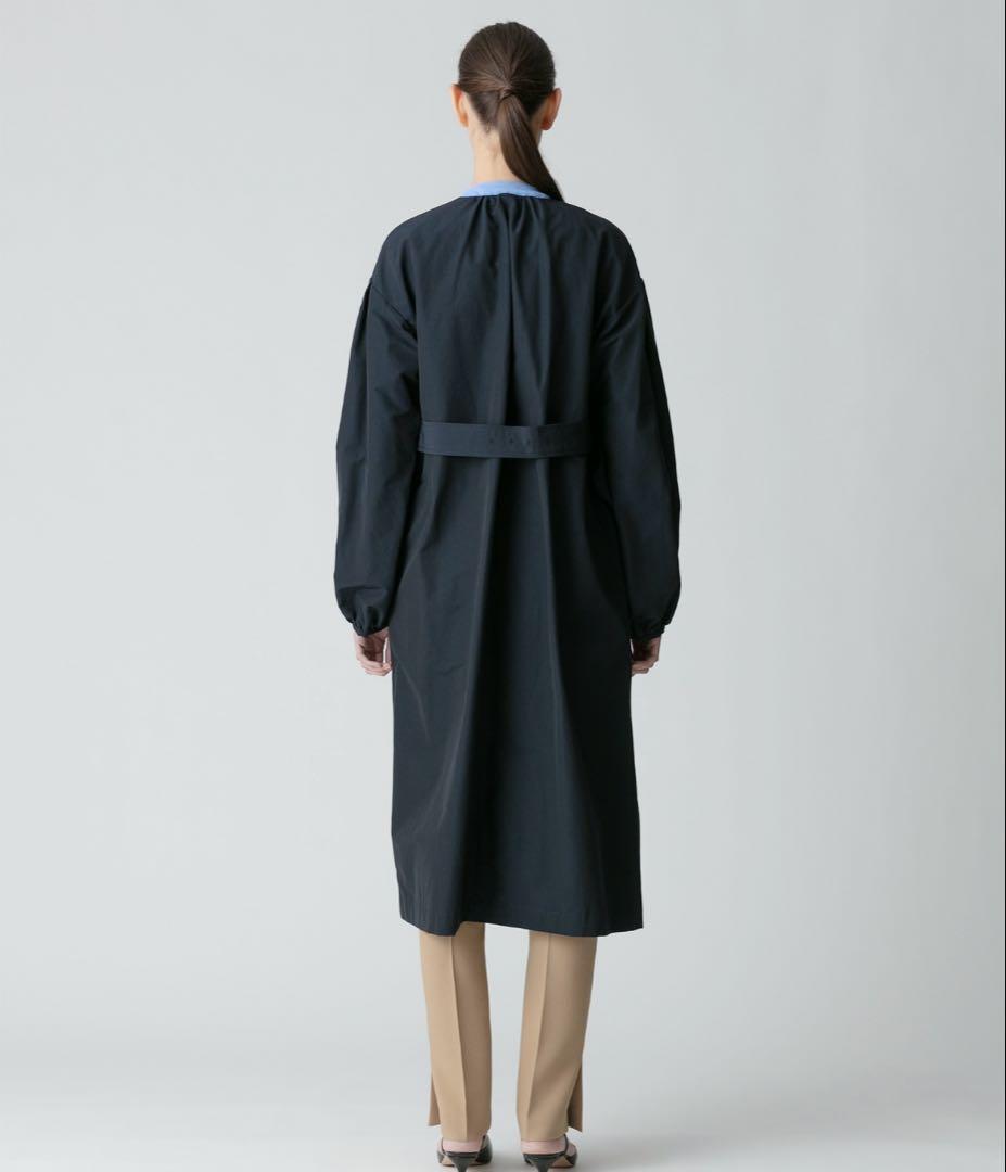 allureville 【美品】コットンナイロンクロスギャザーネックコート