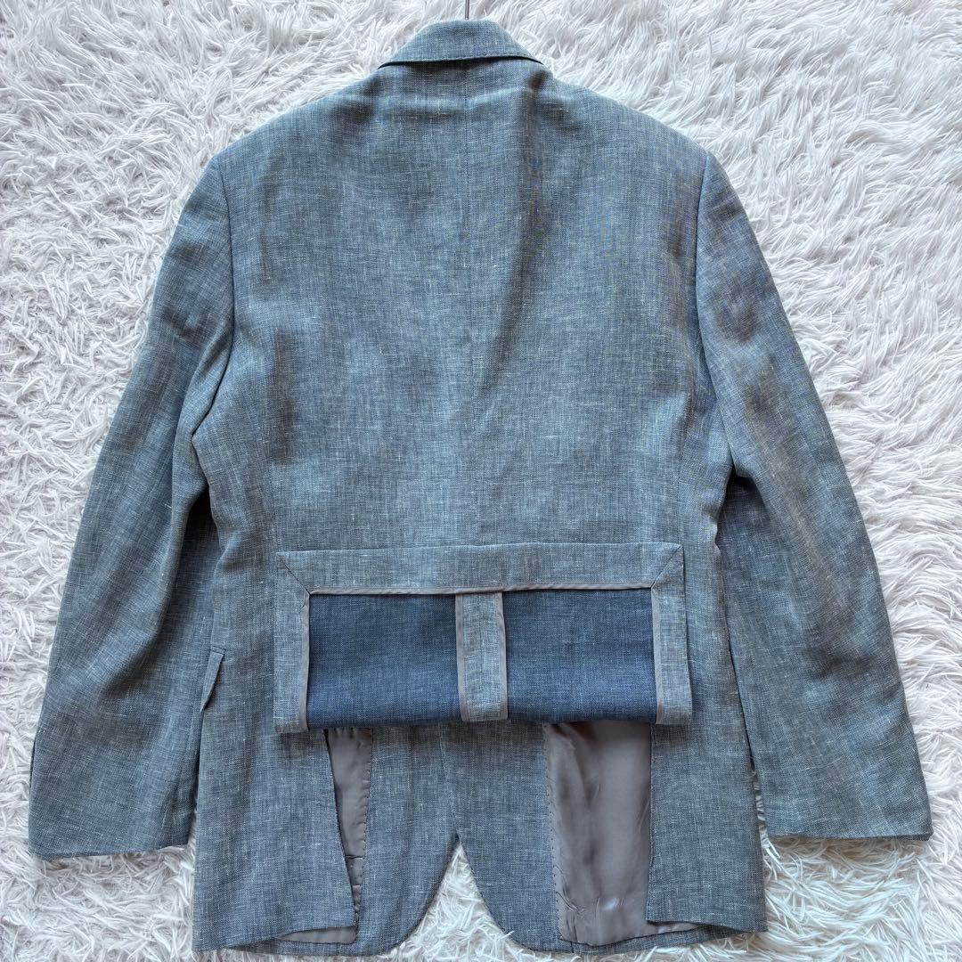 【美品】ロロピアーナ 三者混 ジャケット リネン シルク 混 グレー M