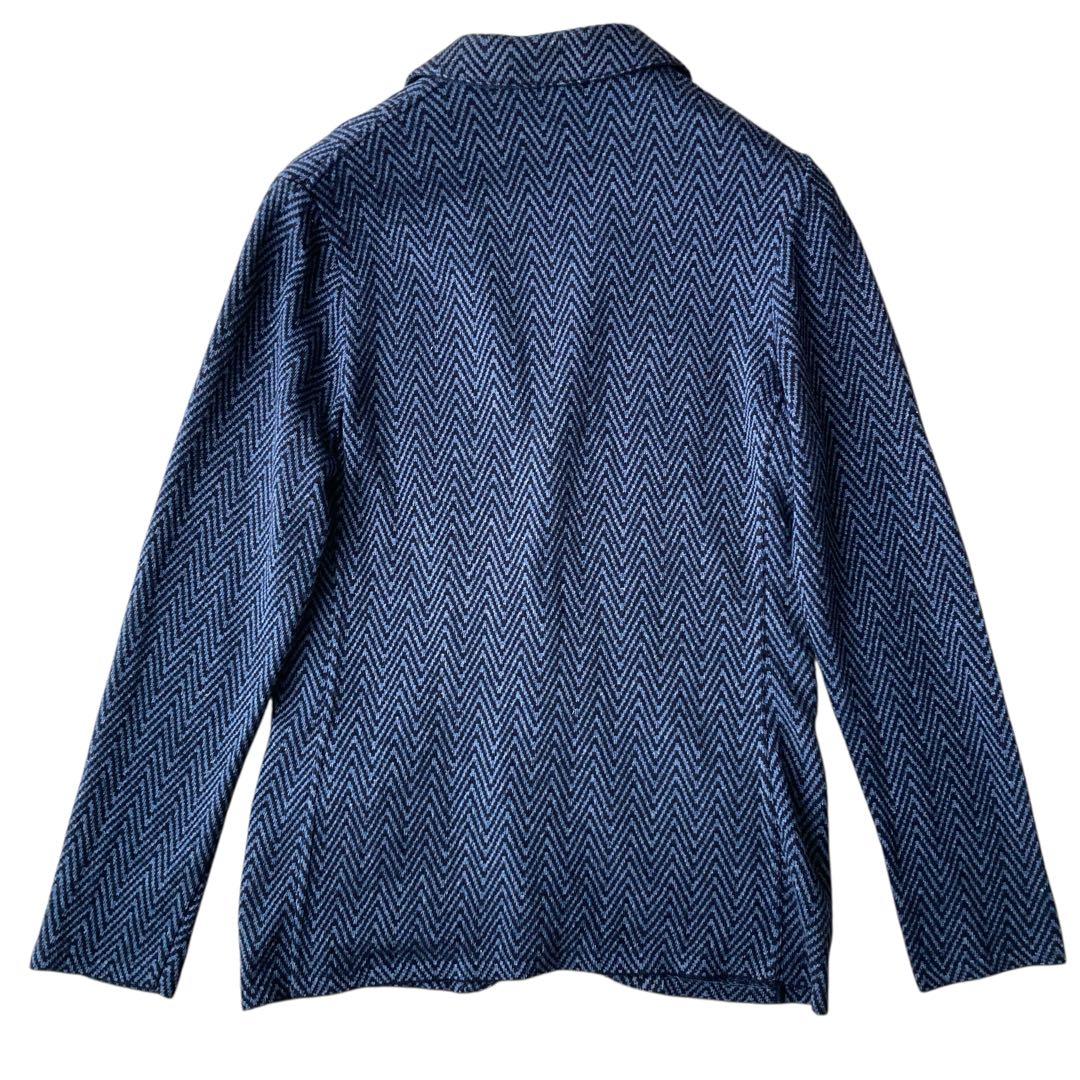 美品 LARDINI ニットテーラードジャケット ヘリンボーン ブートニエール