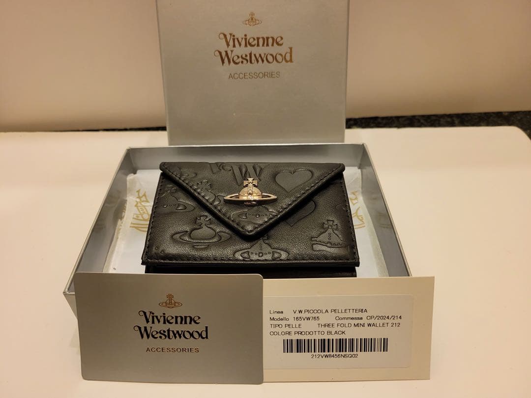 Vivienne Westwood 965VW767 BLACK 三つ折り財布
