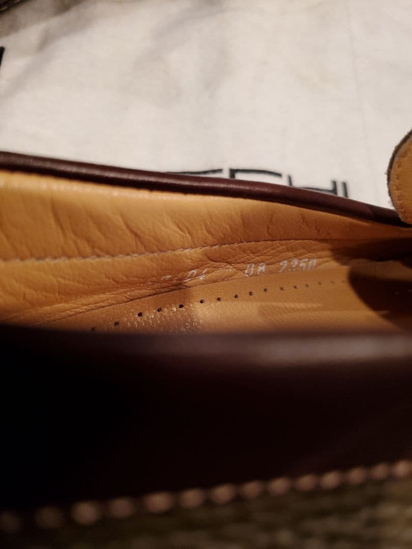 MORESCHI オリーブグリーン ブラウン レザー モカシン 24cm 未使用