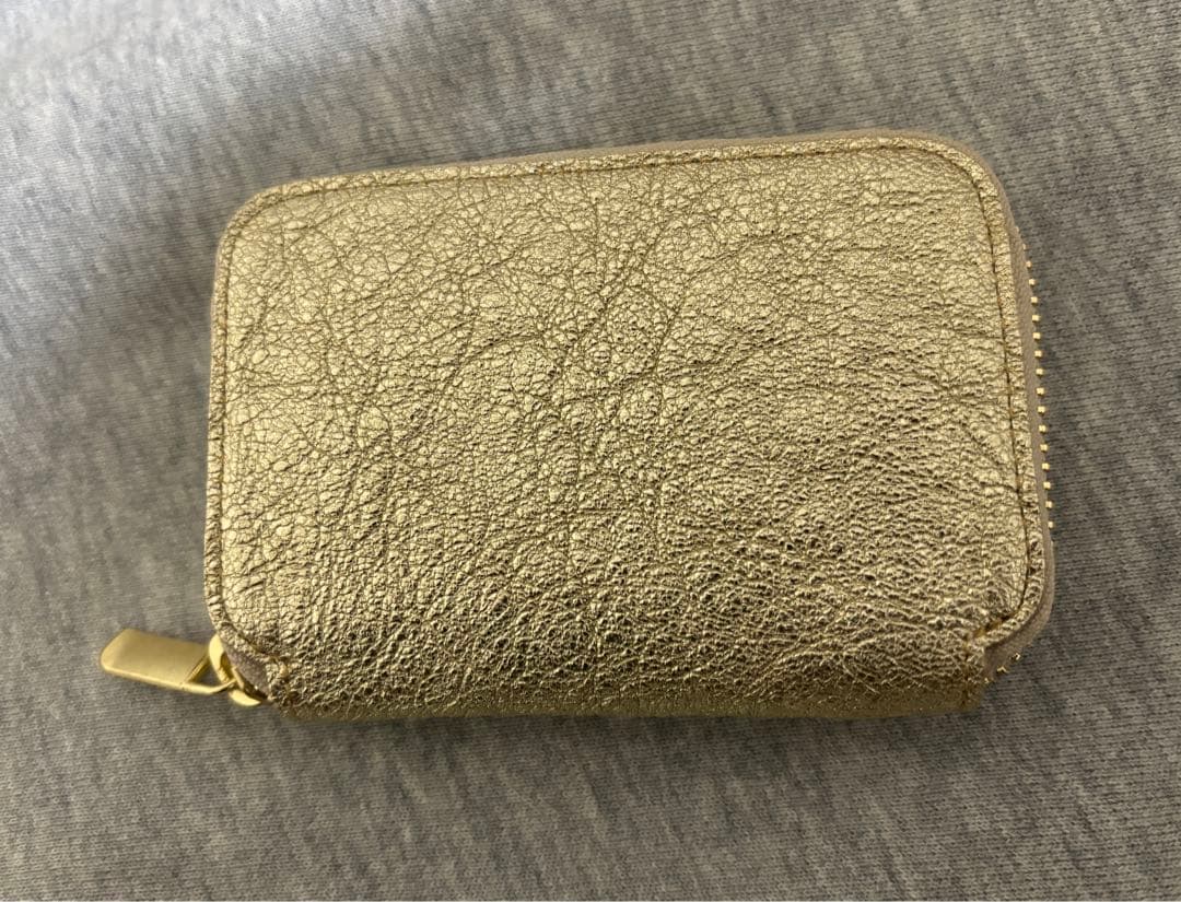 新品未使用 NADAYA mu本革 コンパクト財布 HAKU ゴールド