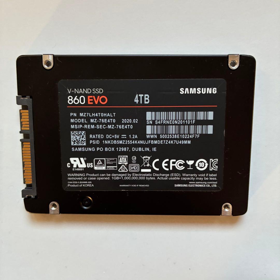 Samsung 860 EVO 4TB SSD 中古品