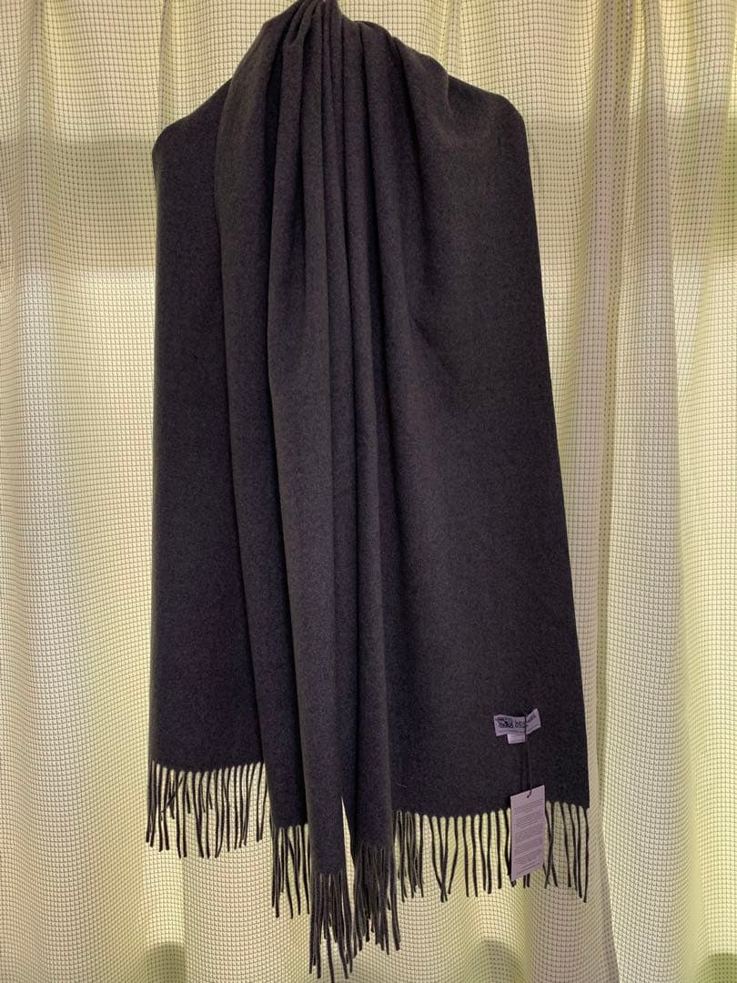 こ*か様 ジョンストンズ 大判カシミヤ100%ストール ダークグレー新品
