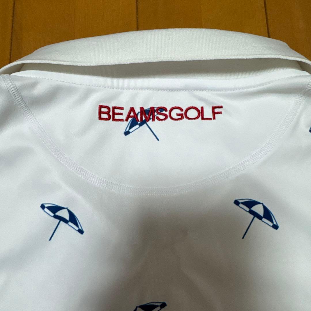 くまやん 美品　BEAMS GOLF ポロシャツ XL ホワイト 傘柄