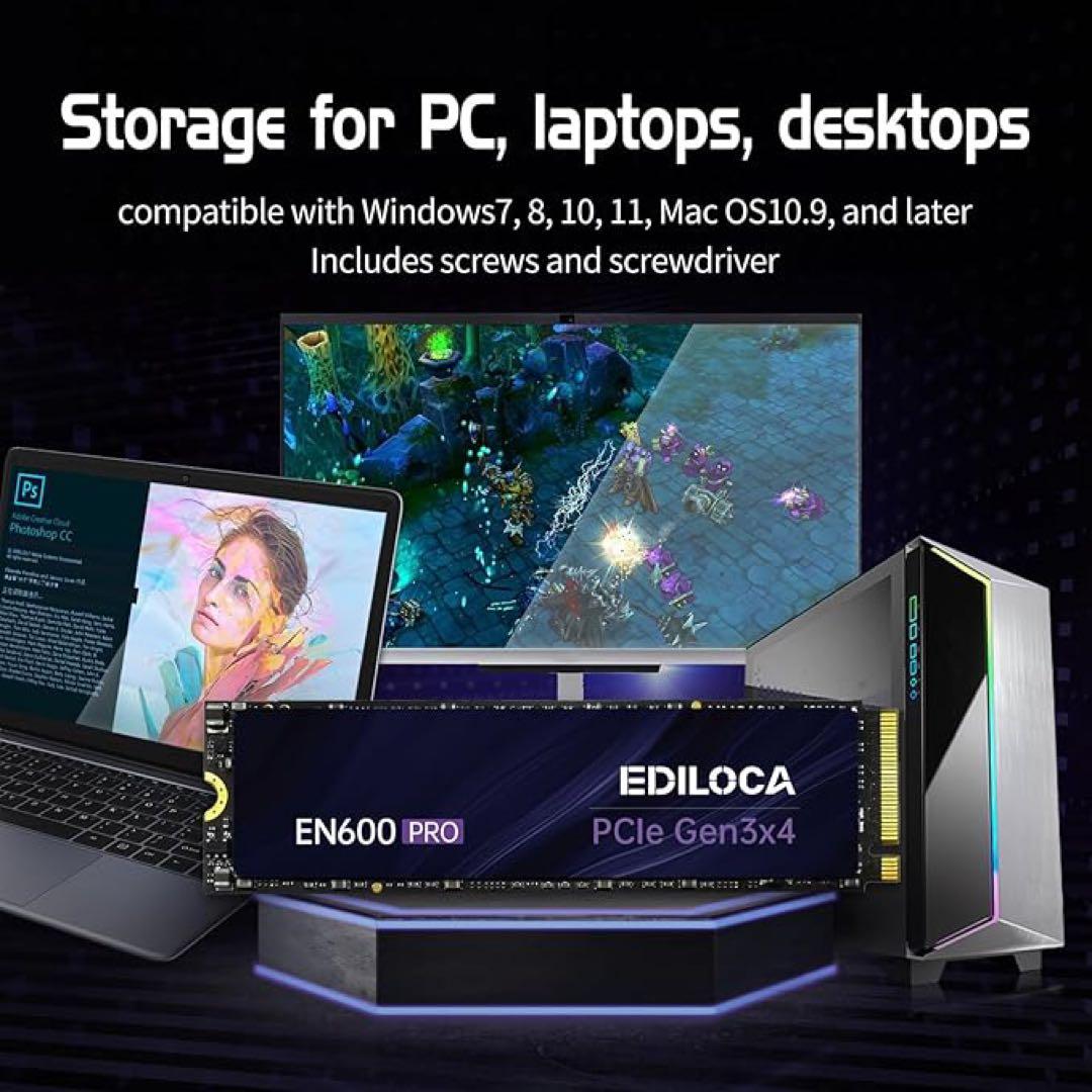 【新品未開封】EDILOCA NVME SSD 2TB M.2 EN600