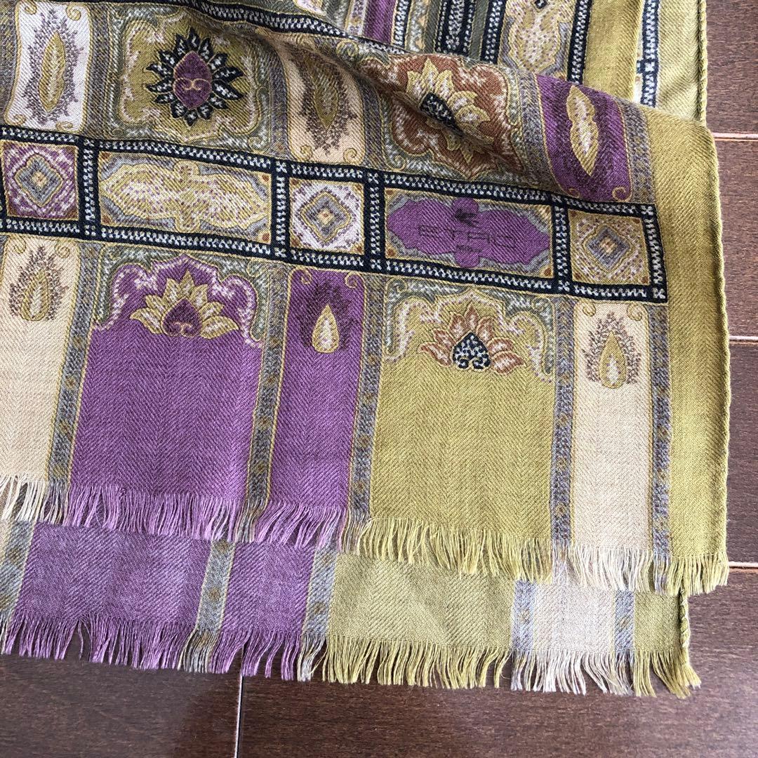 ETRO カシミヤ＆シルク　ストール　ペイズリー　エトロ　カシシル