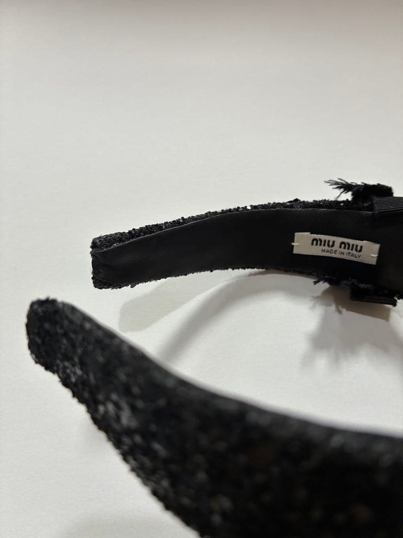 【正規品・美品】MIU MIU ミュウミュウ リボン カチューシャ 黒