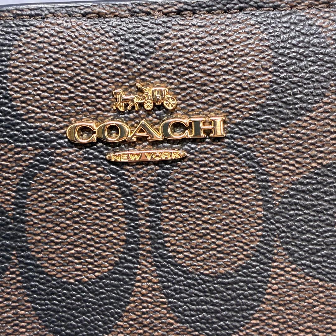 新品未使用 COACH コーチ 長財布 シグネチャー ブラウン 2つ折り財布