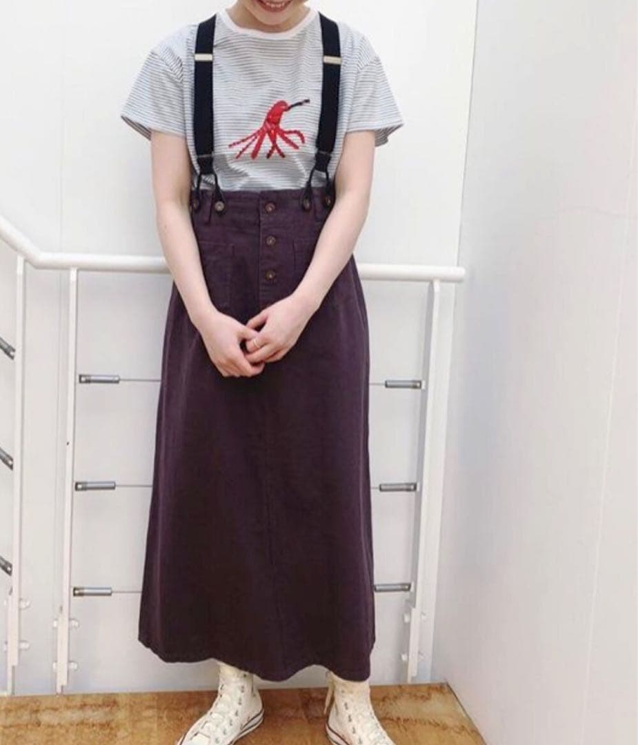 fig London コットンネップ ヘンプ サスペンダースカート