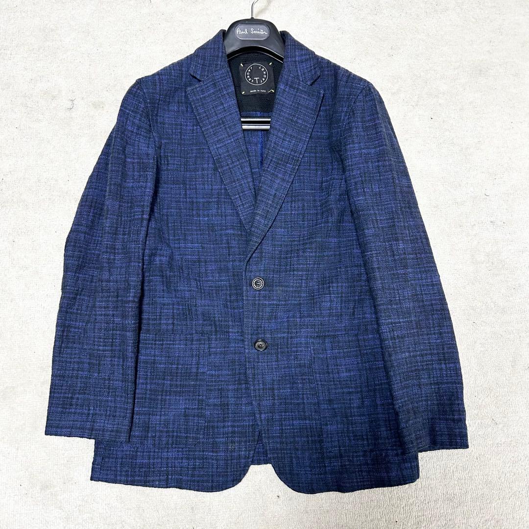 T-jacket イタリア製　リネン　テーラードジャケット　アンコンジャケット