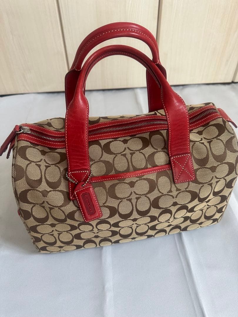 ぷぅさま専用　coach コーチ　ボストンバッグ　赤