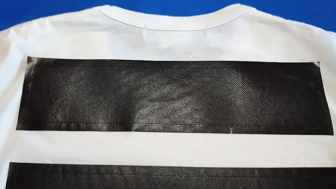 ブラック コムデギャルソン 半袖Tシャツ 背中にポリエステル黒ライン縫い付け M