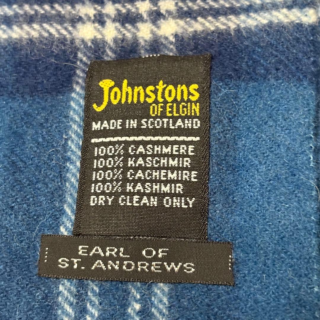 美品　Johnstons マフラー　タータンチェック　カシミヤ100%