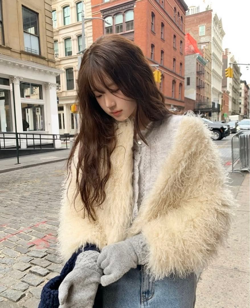 トップス the barnnet Hale Frill Mohair Cardigan