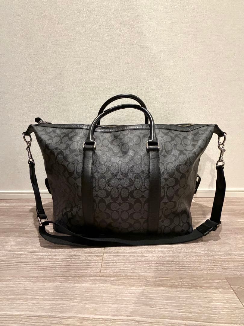 極美品 COACH コーチ ボストンバッグ PVC シグネチャー 大容量