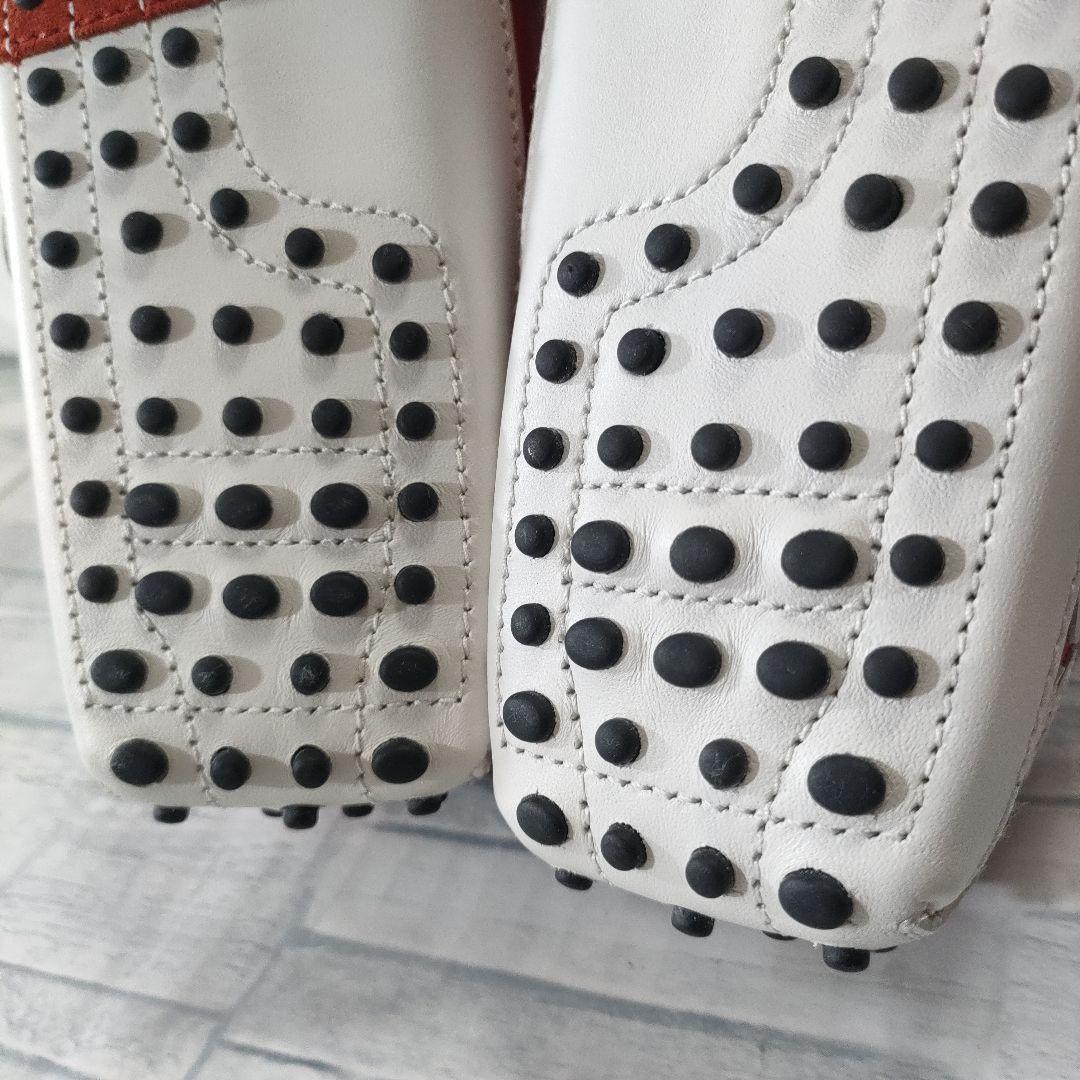 未使用品✨TOD'S　デッキシューズ　TOD'Sロゴ　レザー×スウェード　赤白