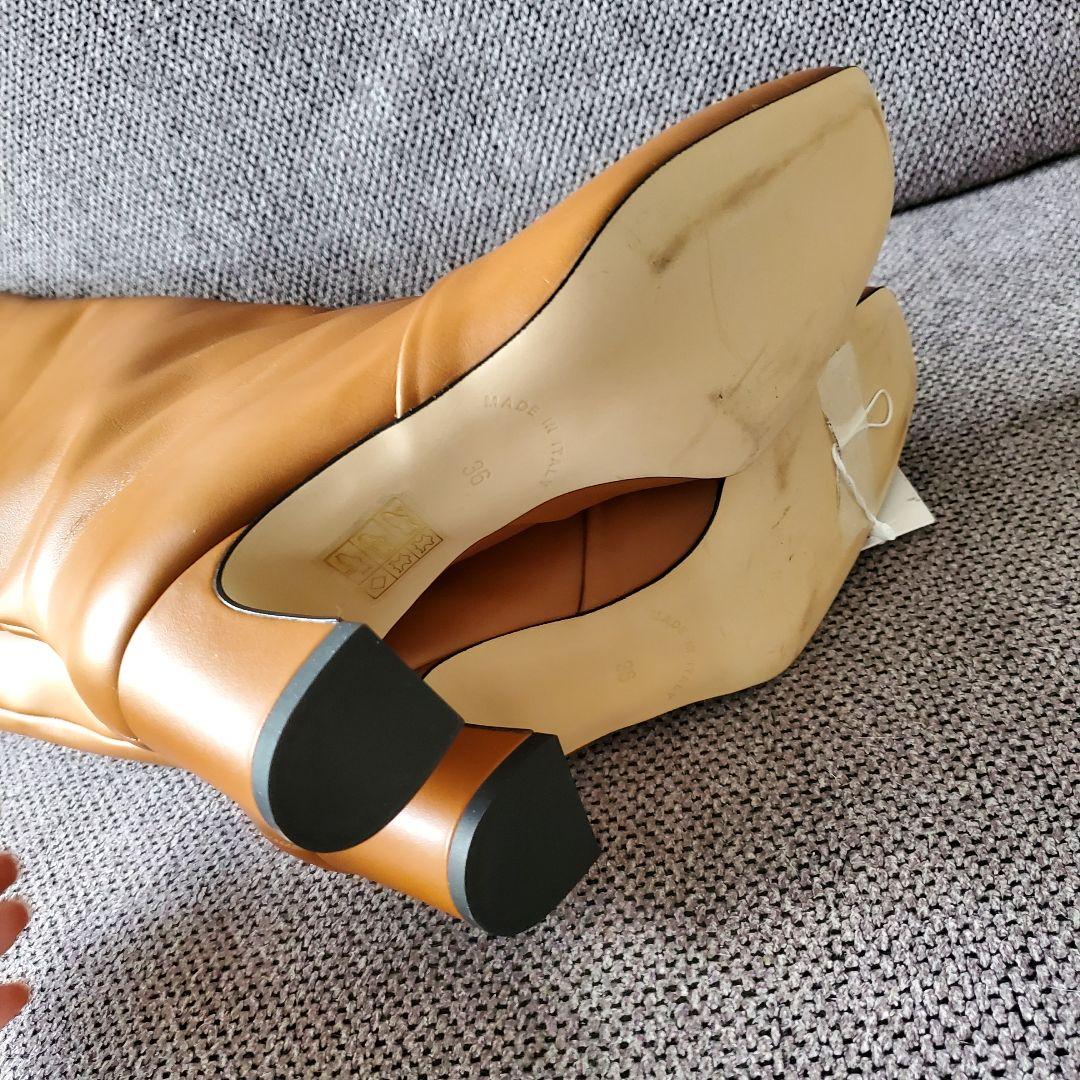 新品◇CORSO ROMA9 コルソローマ9 レザーロングブーツ36 キャメル