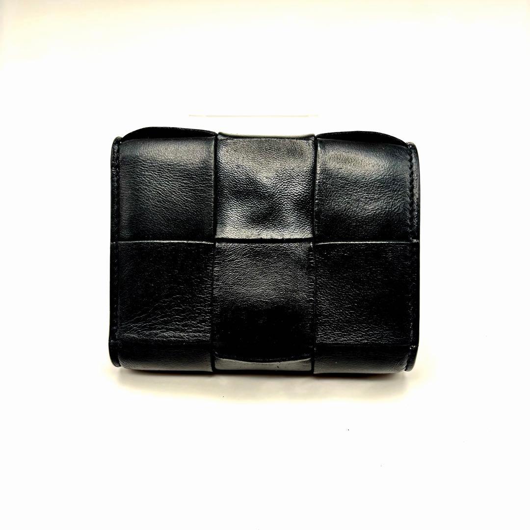 BOTTEGA VENETA ブラック三つ折り財布