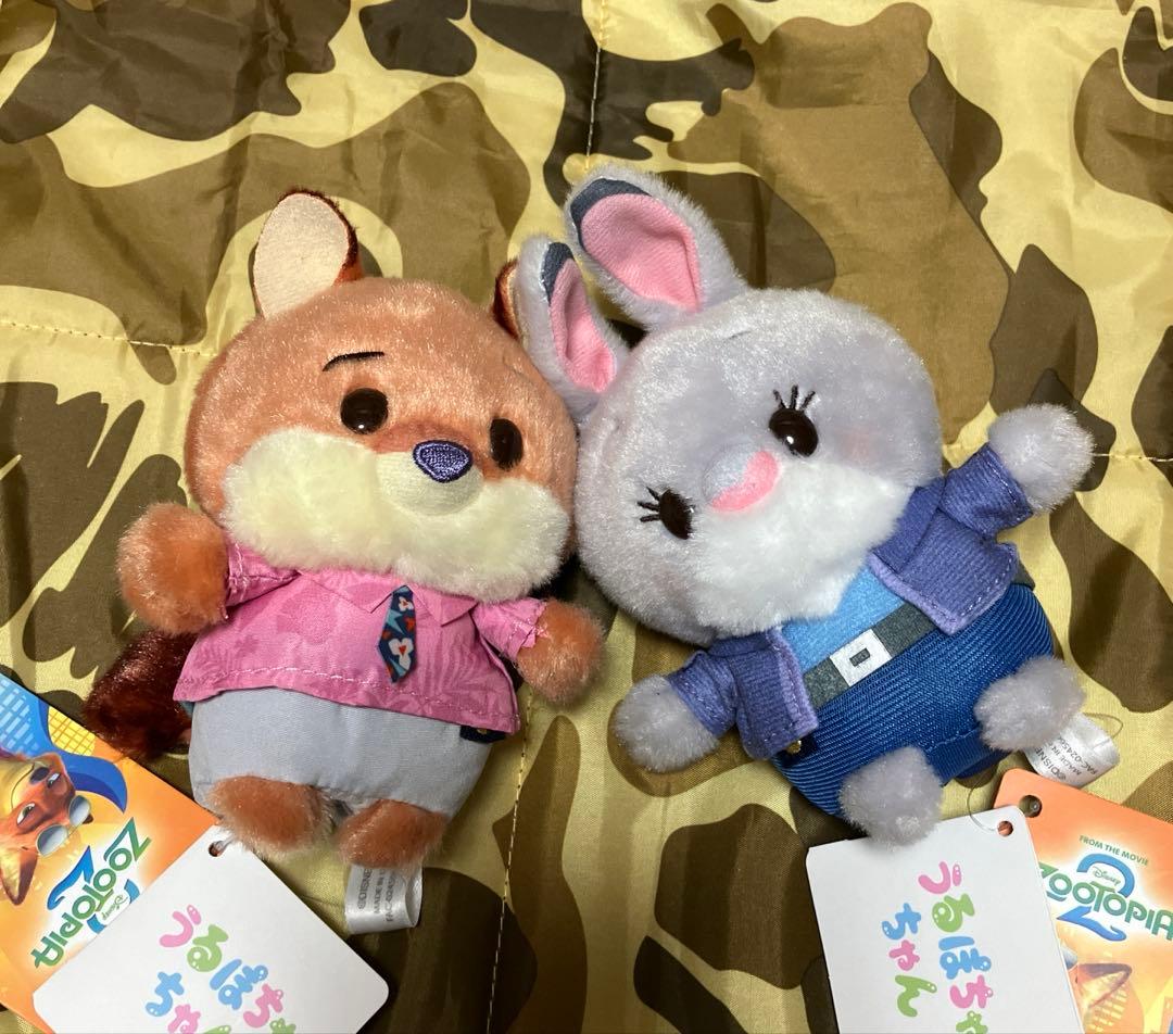 ズートピア2 うるぽちゃちゃん ぬいぐるみ　２個　ディズニー　ジュディ&ニック