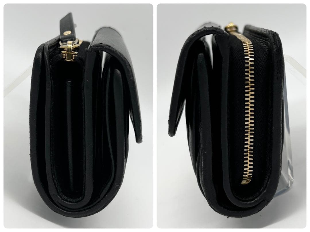 【美品✨】 ミュウミュウ マテラッセ 三つ折り財布 L字ジップ ブラック 黒