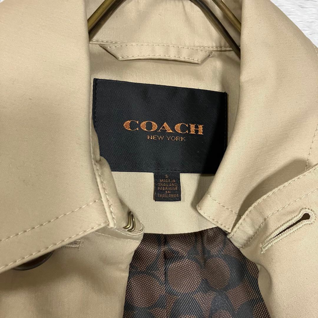 COACH コーチ トレンチコート シグネチャー地 ベージュ 袖 Sサイズ