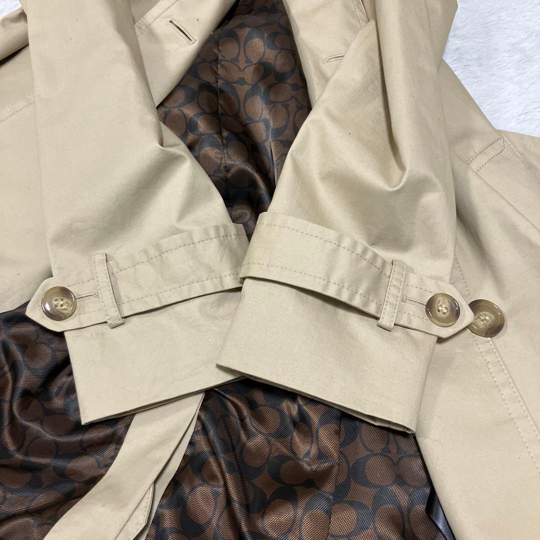 COACH コーチ トレンチコート シグネチャー地 ベージュ 袖 Sサイズ
