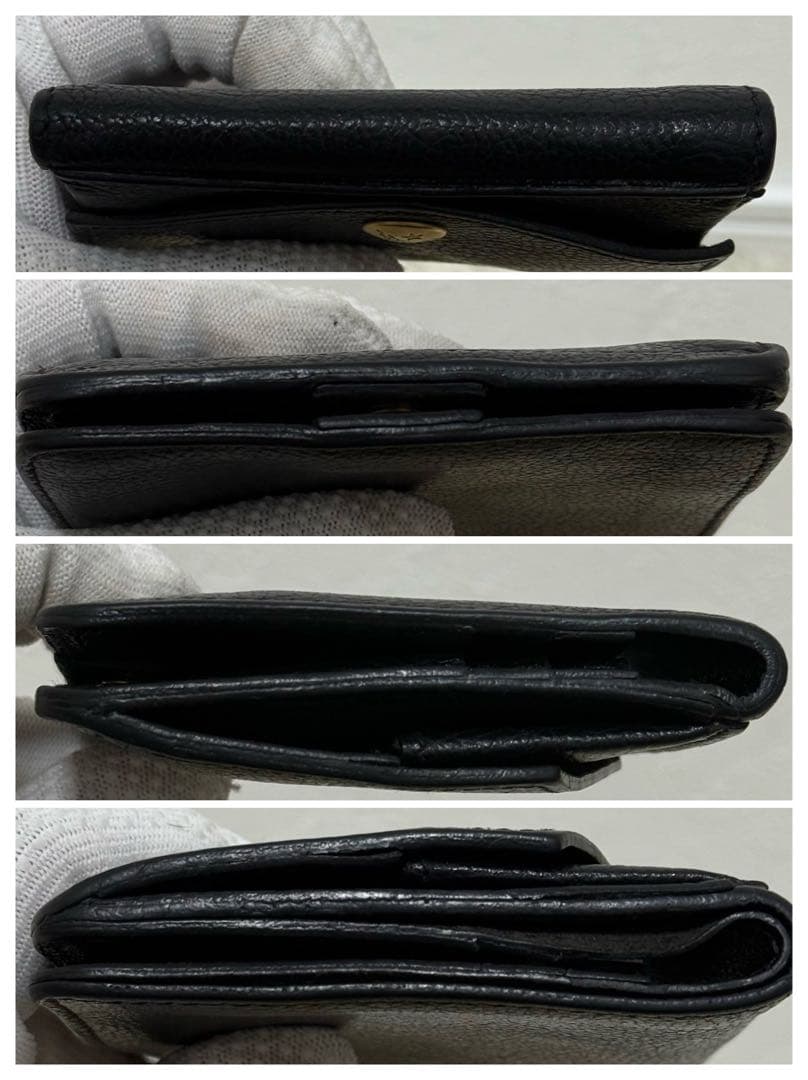 美品✨ イルビゾンテ　ロゴ刻印　金ボタン　二つ折り　財布　現行　ミニウォレット