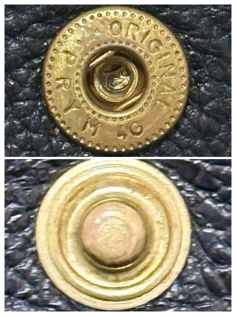 美品✨ イルビゾンテ　ロゴ刻印　金ボタン　二つ折り　財布　現行　ミニウォレット