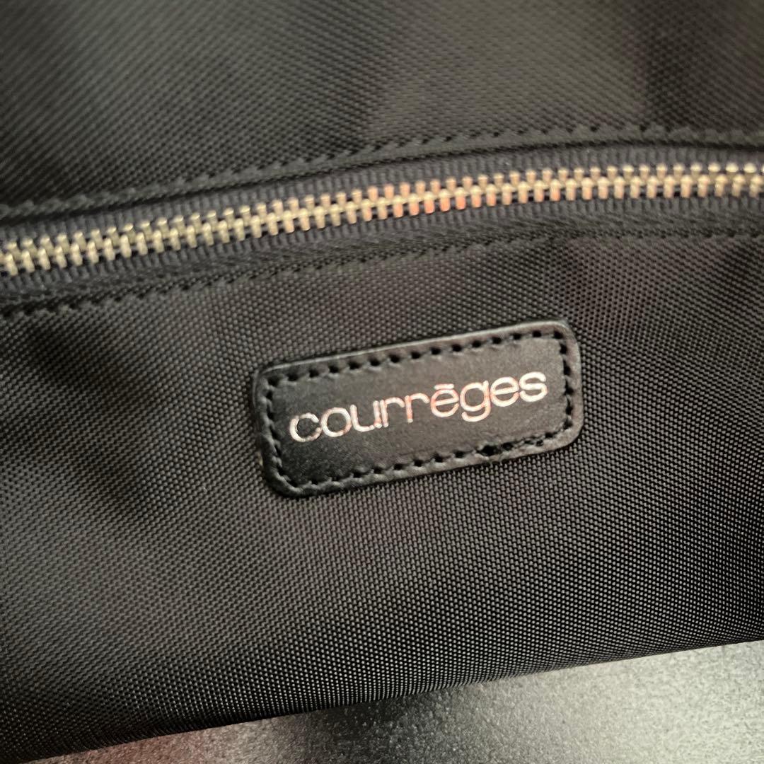 美品 courreges クレージュ ブラック ボストンバッグ 鍵付き 肩掛け