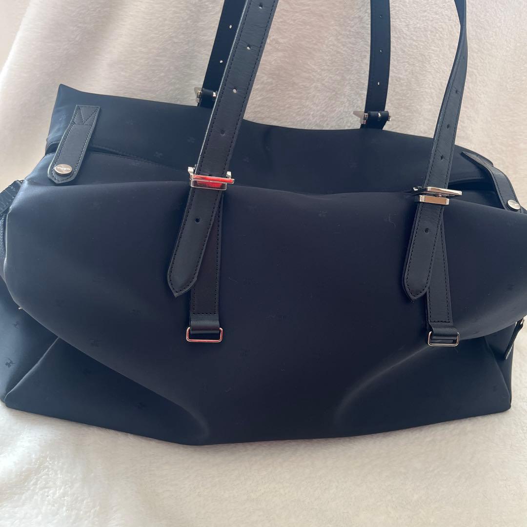 美品 courreges クレージュ ブラック ボストンバッグ 鍵付き 肩掛け