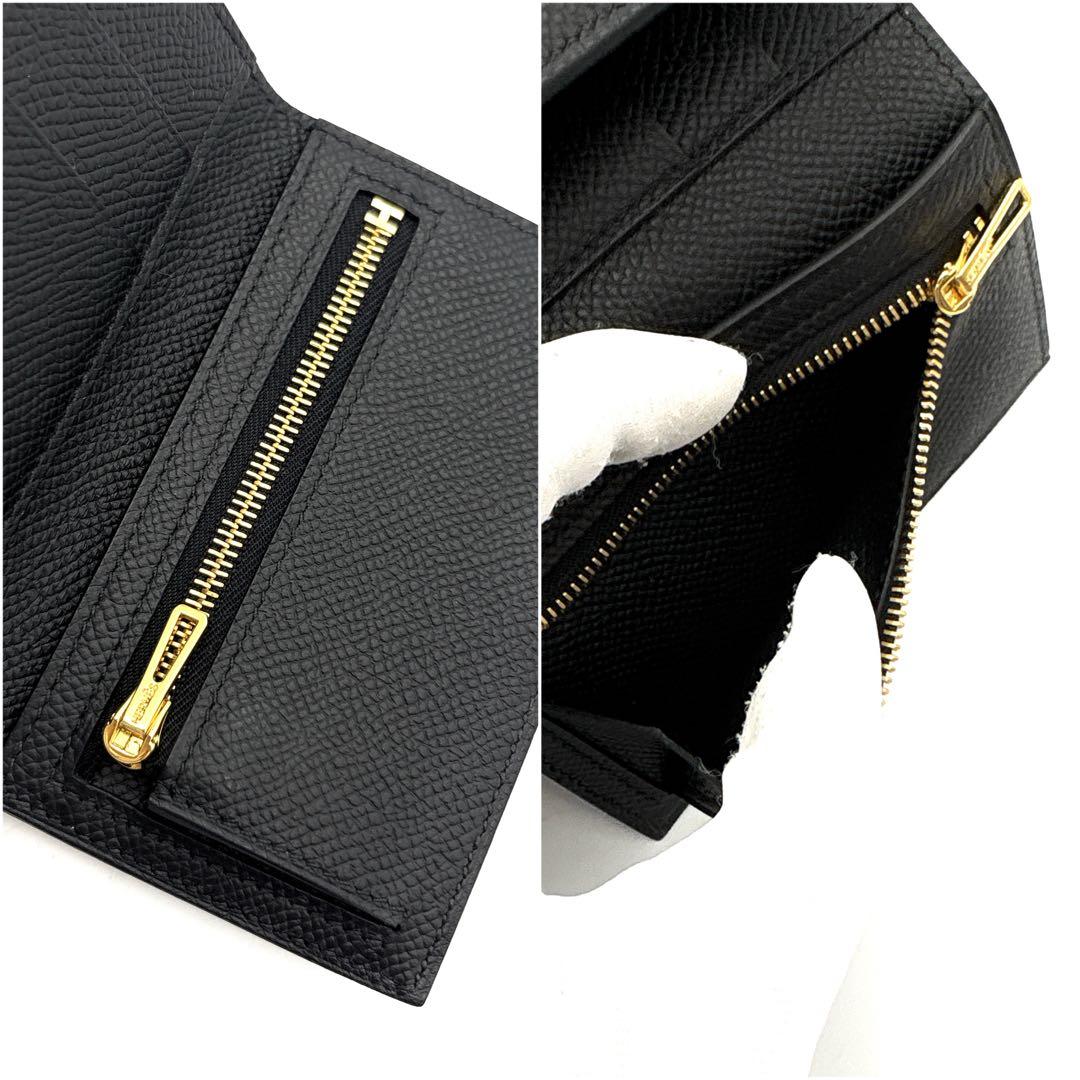 未使用◆HERMES ベアンコンパクト ヴォーエプソン ゴールド金具 W刻印