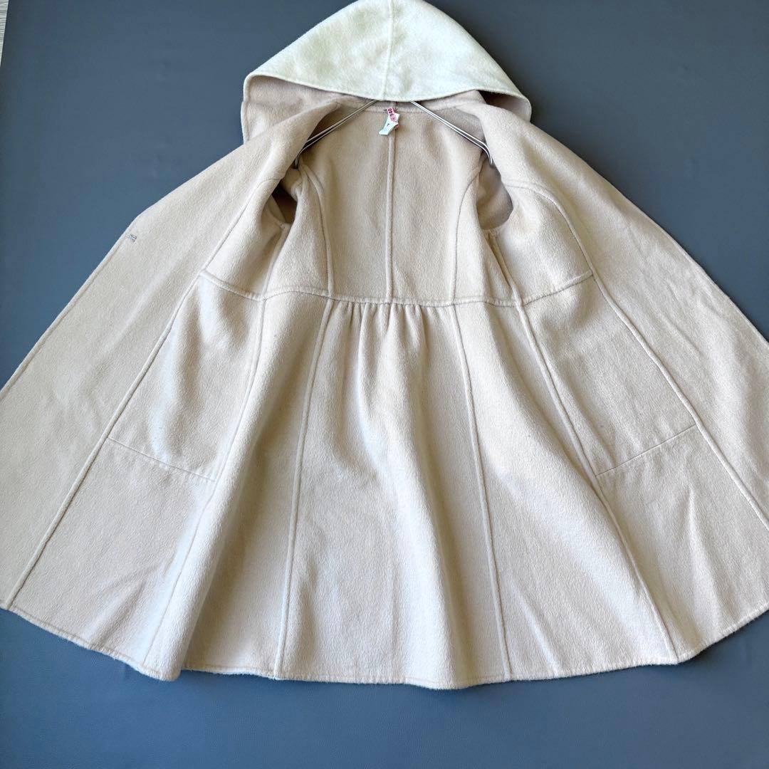 2989y美品　トッカ　フード付きロングリバーコート　アイボリー春服♡