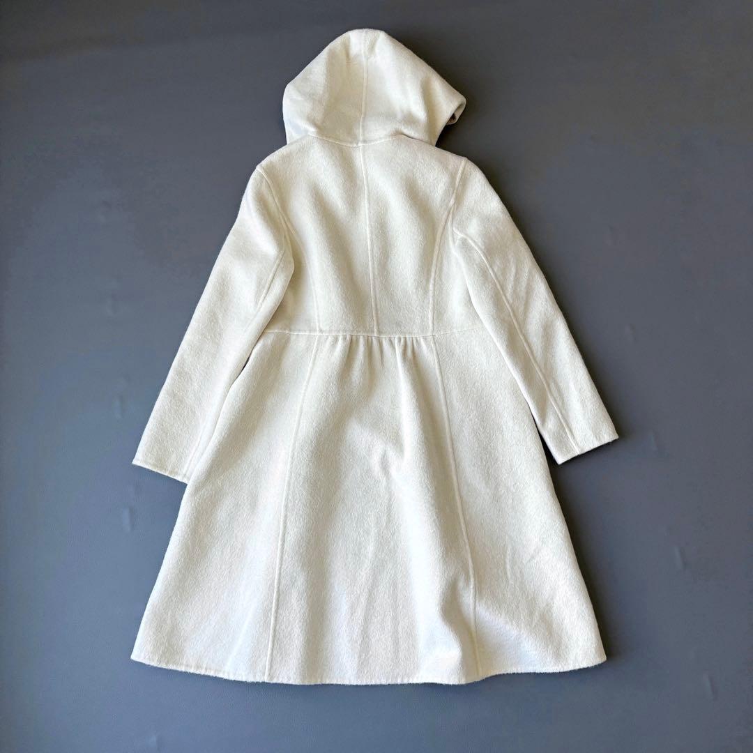 2989y美品　トッカ　フード付きロングリバーコート　アイボリー春服♡