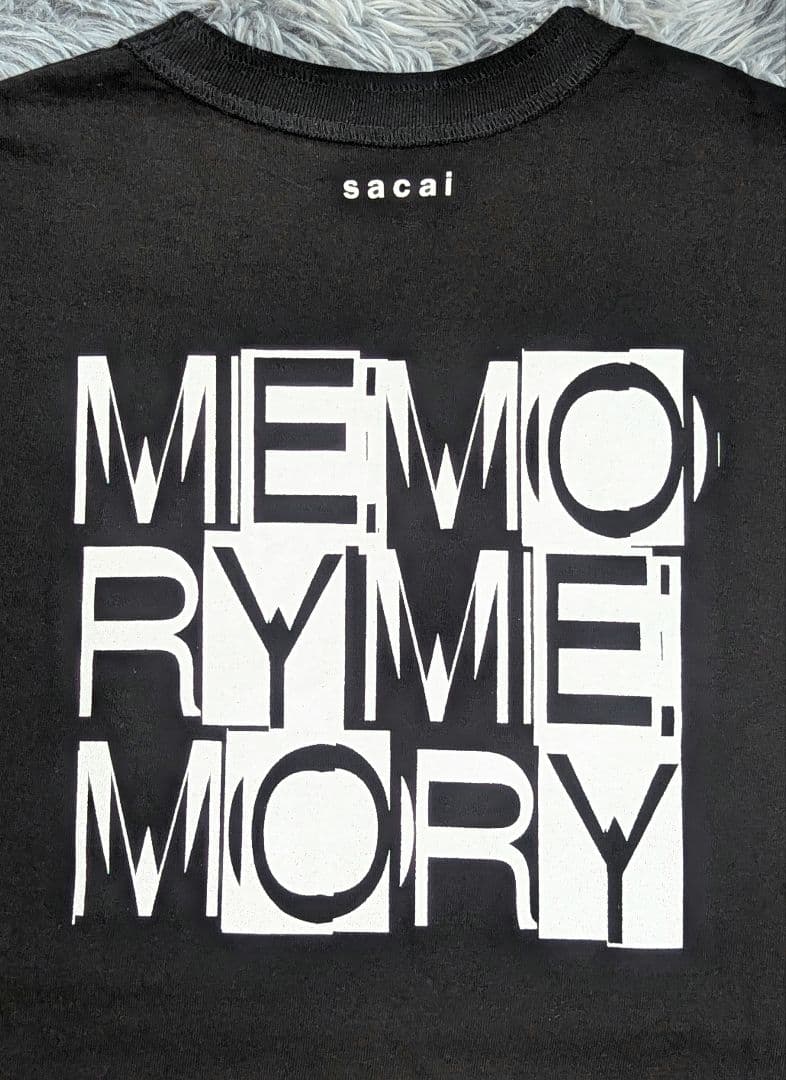 25ss sacai サカイ Tシャツ MEMORY ブラック サイズ1