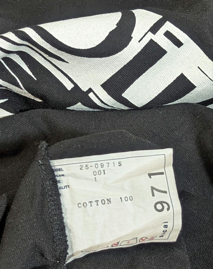 25ss sacai サカイ Tシャツ MEMORY ブラック サイズ1