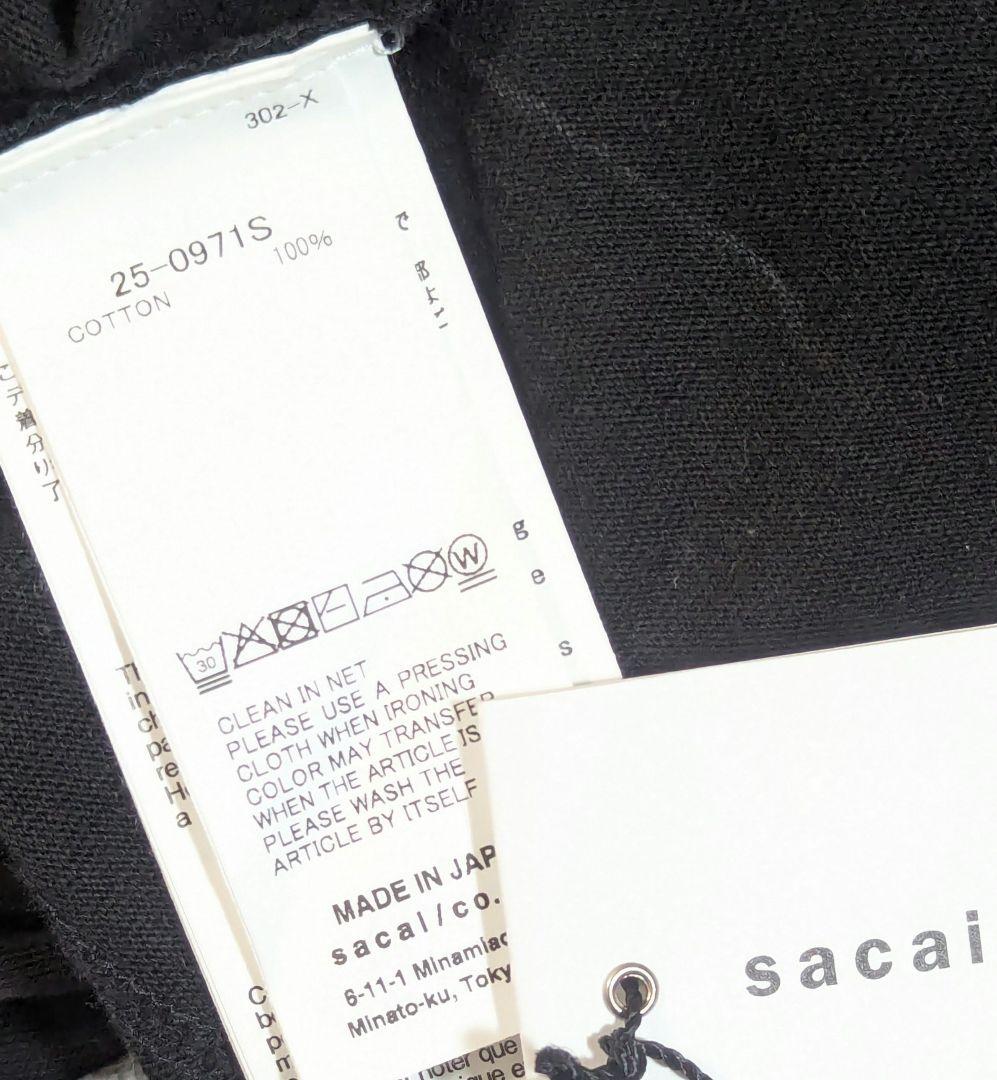 25ss sacai サカイ Tシャツ MEMORY ブラック サイズ1