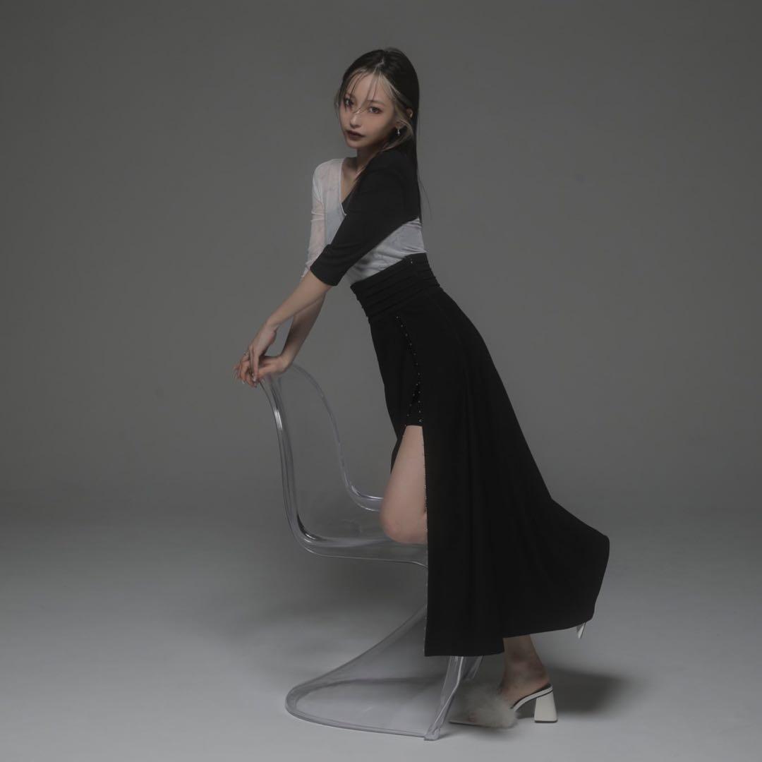 スカート Melt the lady front hook flare skirt