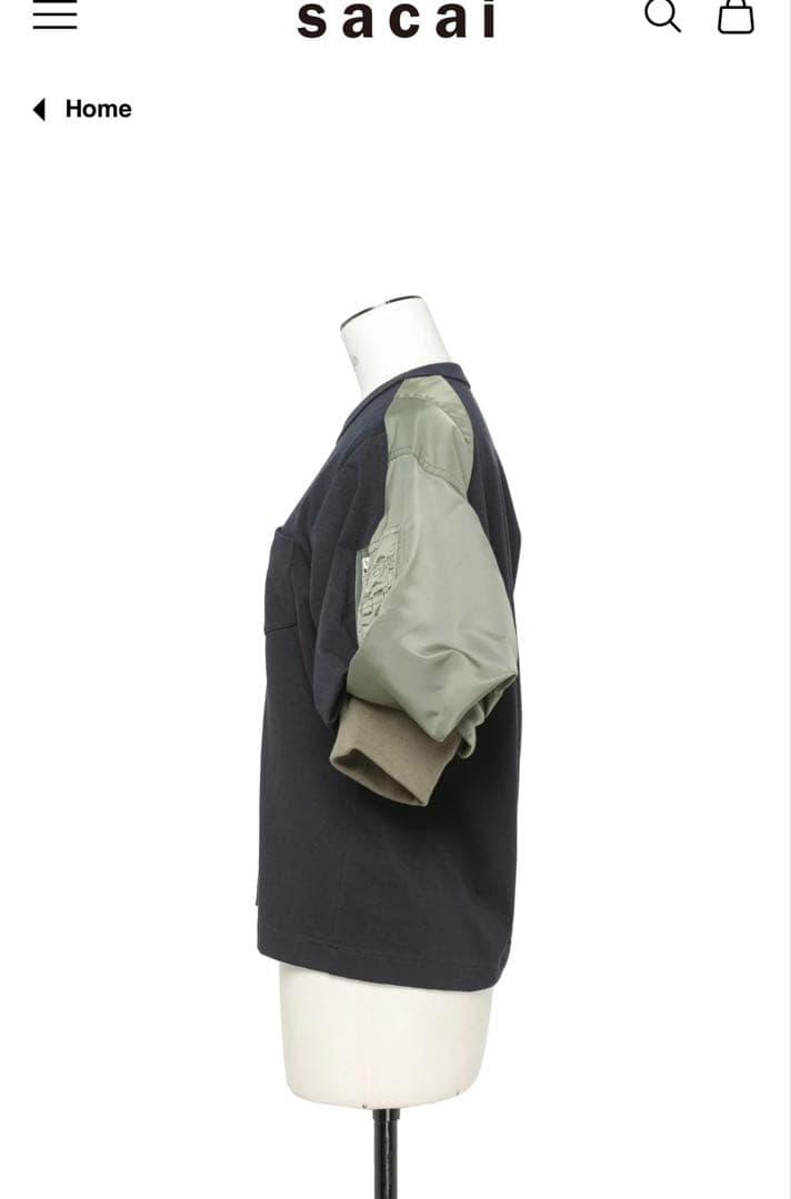 【極美品】サカイ sacai Tシャツ トップス カットソー 黒 カーキ