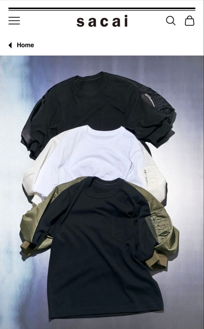 【極美品】サカイ sacai Tシャツ トップス カットソー 黒 カーキ