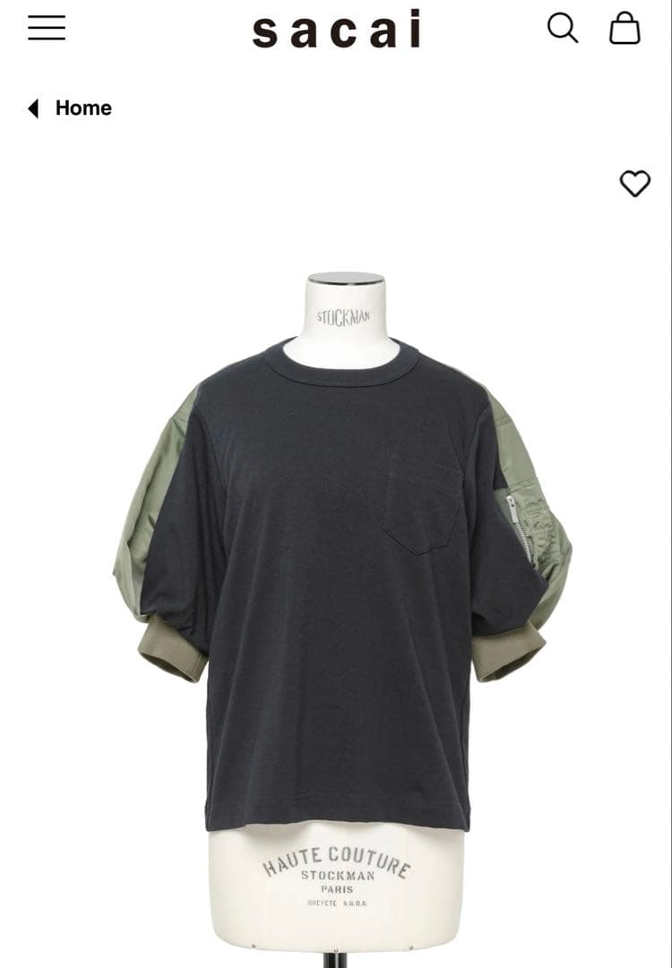 【極美品】サカイ sacai Tシャツ トップス カットソー 黒 カーキ