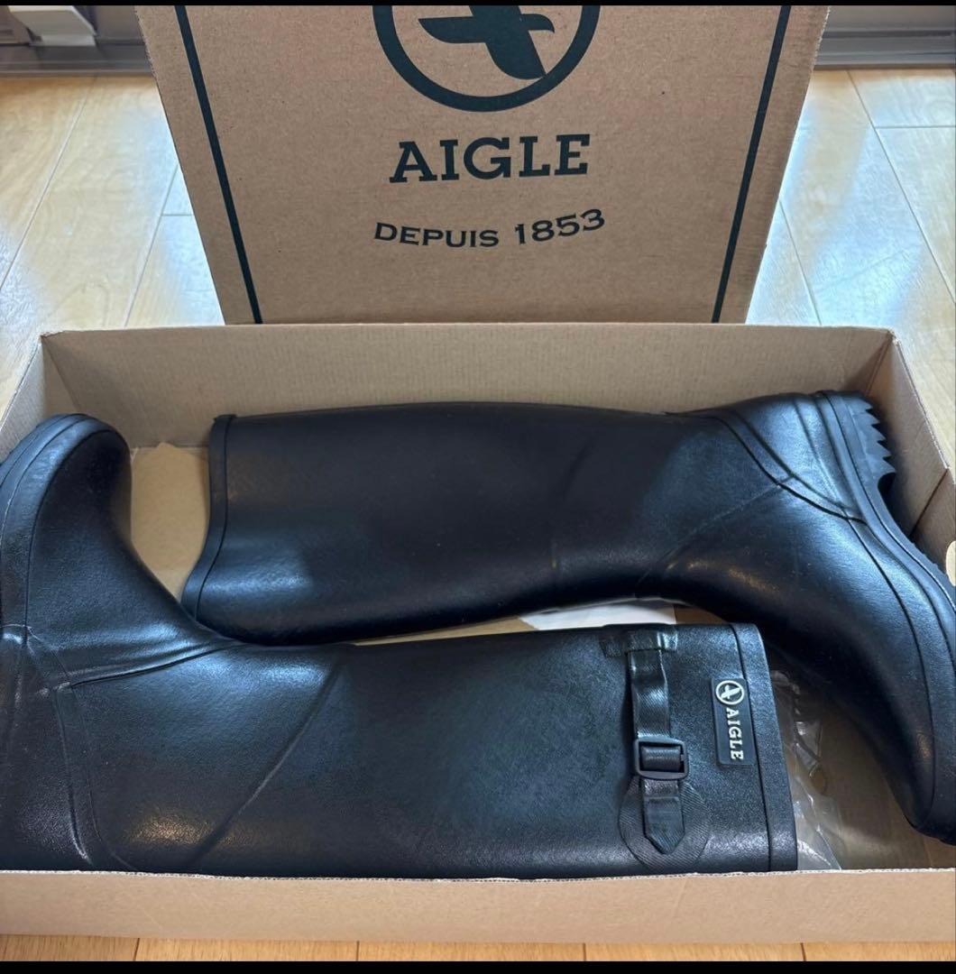 AIGLE レインブーツ シャンタベル ブラック 38