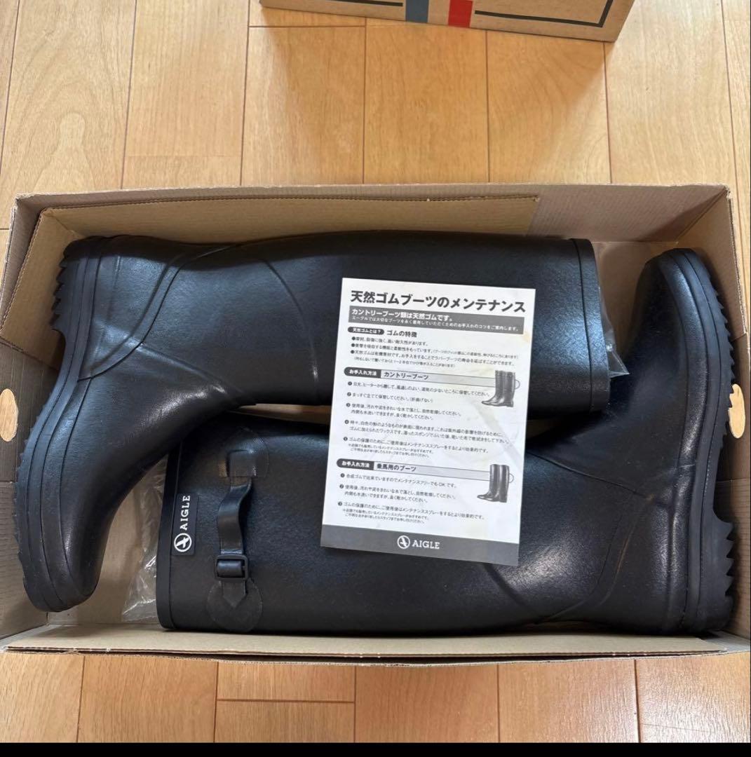 AIGLE レインブーツ シャンタベル ブラック 38