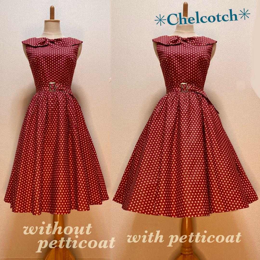 ✳︎1950s & Pinup Style Navy PolkaDot Dress