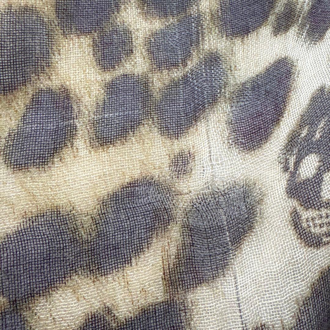 ALEXANDER McQUEEN 大判ストール　スカル　レオパード　豹柄