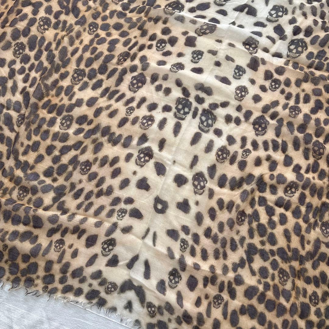 ALEXANDER McQUEEN 大判ストール　スカル　レオパード　豹柄
