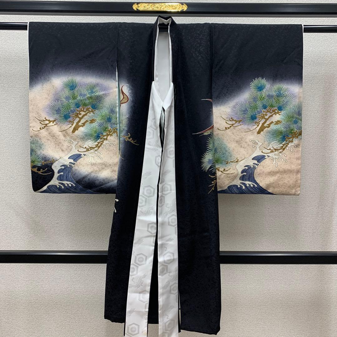 512au22□宮参り 掛け着 長襦袢付き 祝い着 七五三にも 龍□状態良好