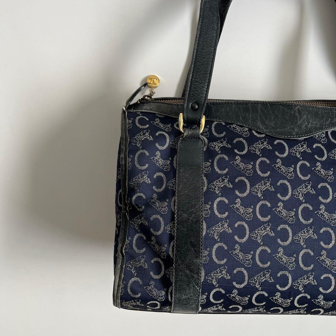 バッグ CELINE C MACADAM CANVAS MINI BOSTON BAG