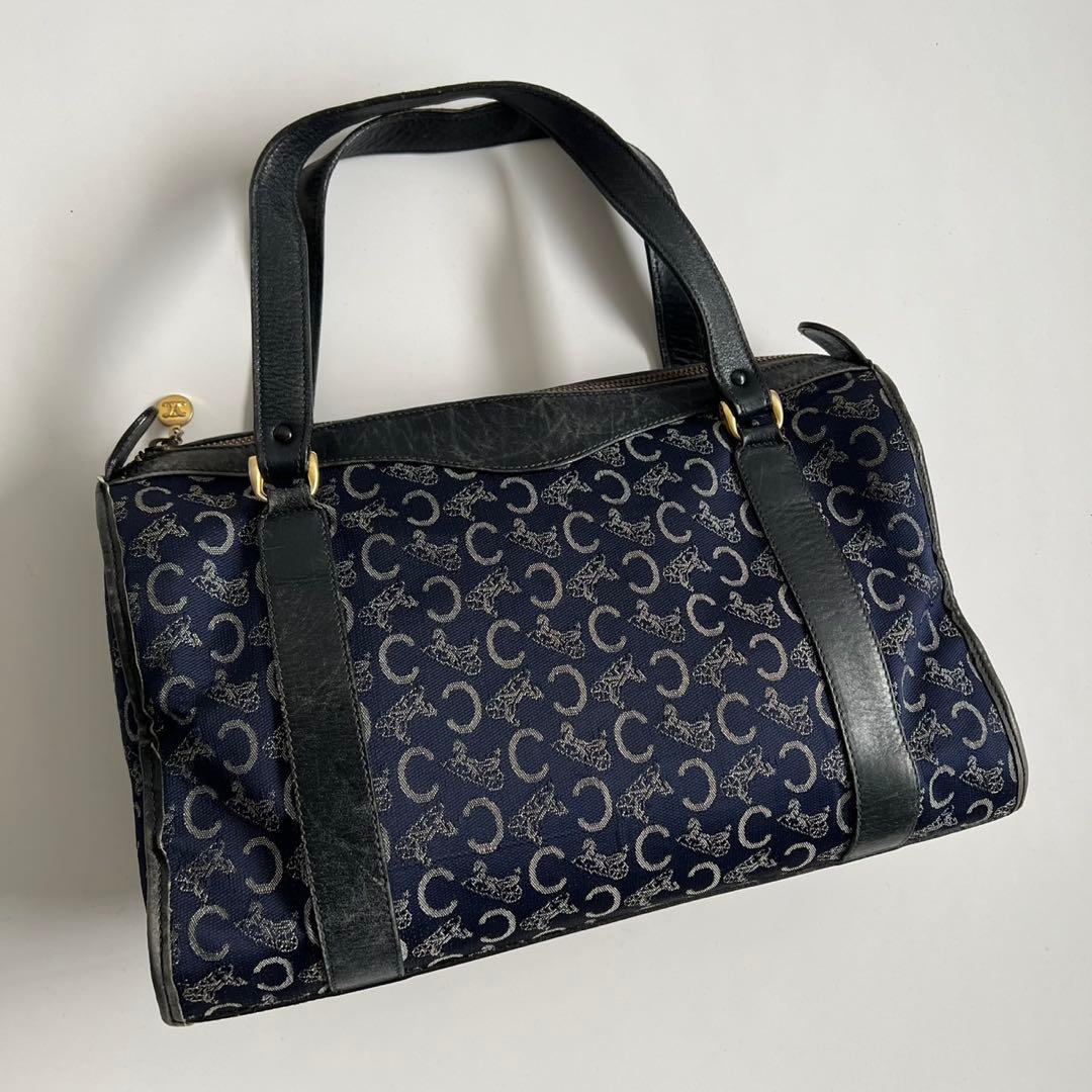 バッグ CELINE C MACADAM CANVAS MINI BOSTON BAG